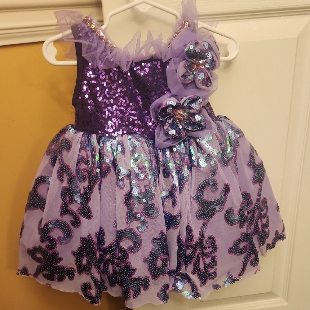 Sparkling Purple Kids Dance Costume